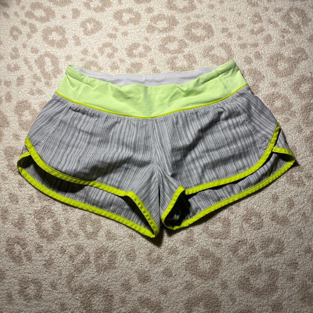 Lululemon Green and Gray Low Rise Shorts